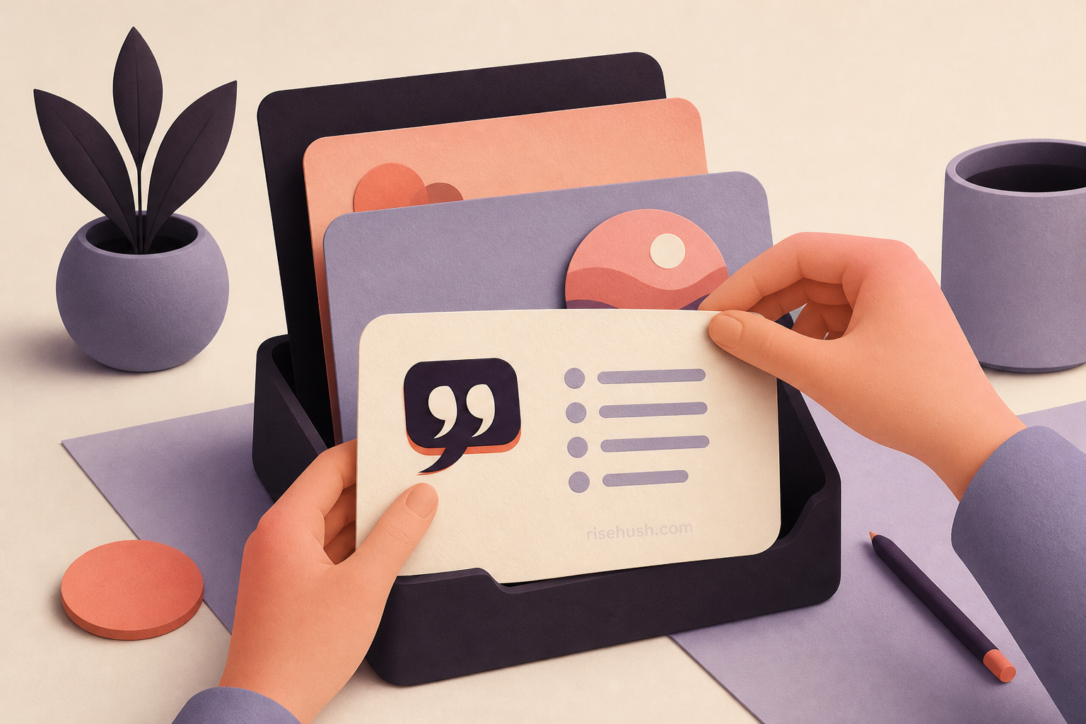 RiseHush Settings screen with a Widgets entry, Siri Shortcuts, and privacy controls — risehush.com